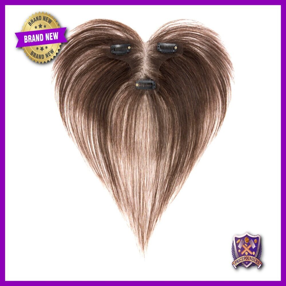 Human Hair Clip-In Bangs Wispy Topper 3D 360° Cover Hairpiece Extensions